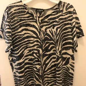 Express Animal Print Sequin Top